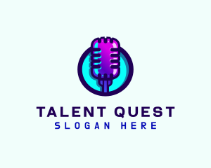 Interview - Media Podcast Microphone logo design
