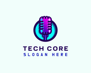 Media Podcast Microphone logo design