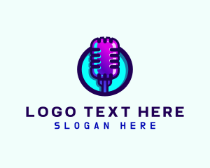 Singer - Media Podcast Microphone logo design