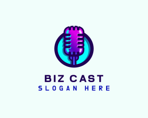 Podcast - Media Podcast Microphone logo design