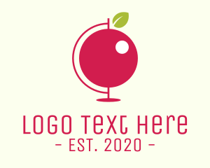 Red - Red Cherry Globe logo design