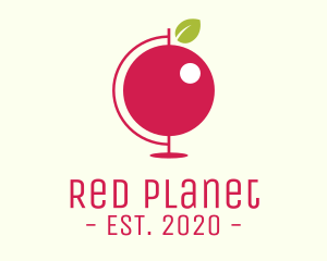 Red Cherry Globe logo design