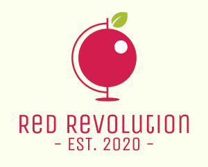 Red Cherry Globe logo design