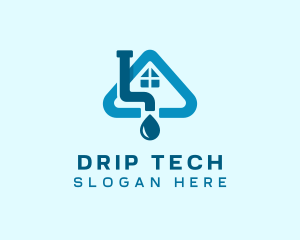 House Plumbing Water Drop logo design