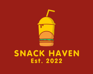 Hamburger Drink Fast Food  logo design