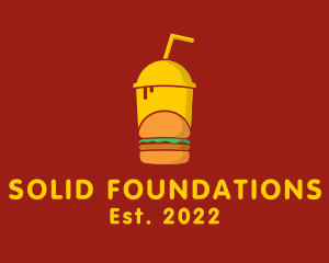 Street Food - Hamburger Drink Fast Food logo design