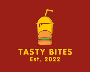 Hamburger Drink Fast Food  logo design