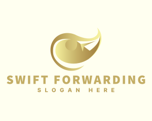 Paper Plane Forwarding Shipment logo design