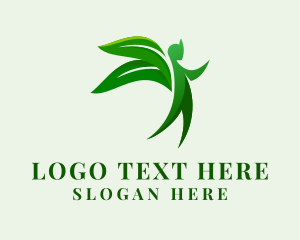 Vegetarian - Leaf Nature Fairy logo design