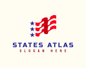 America Flag Politics logo design