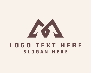 Campground - Mountain Letter M logo design
