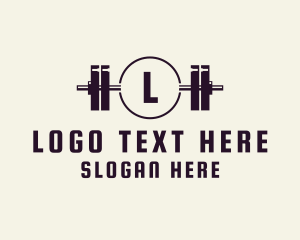 Fitness Gym Barbell Letter Logo
