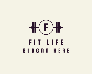 Fitness Gym Barbell logo design