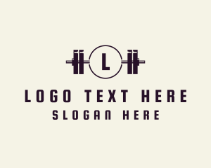 Strong - Fitness Gym Barbell logo design