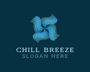 Blue Cooling Ventilation logo design