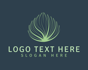 Flow - Abstract Green Plant logo design