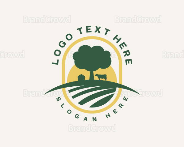 Barn Cow Tree Logo