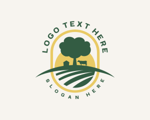 Barn Cow Tree logo design
