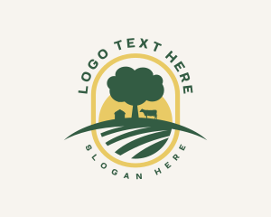 Barn Cow Tree Logo