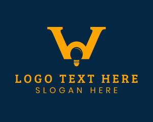 Lettermark - Letter W Light Bulb logo design