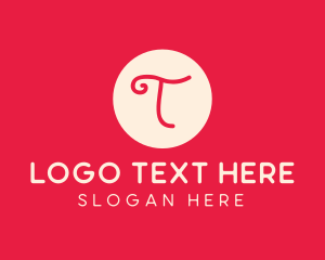 Swirly - Pink Handwritten Letter T logo design
