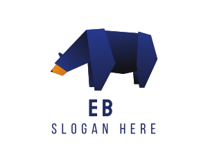 Wild Blue Bear Origami  Logo