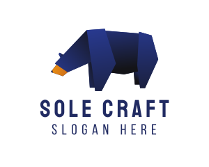 Wild Blue Bear Origami  logo design