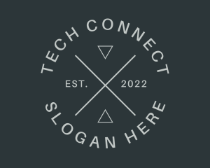 Crossline Triangle Badge Logo