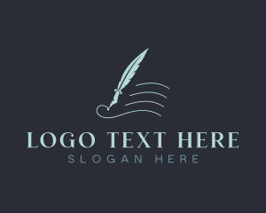 Blogger - Quill Author Writer Publisher logo design