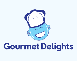 Happy Blue Chef logo design