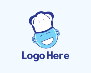 Man - Happy Blue Chef logo design