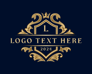 Emblem - Luxury Crown Ornament logo design