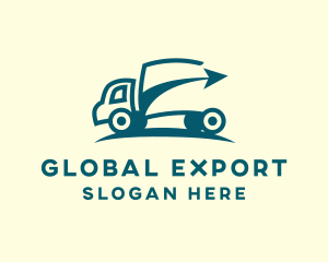 Export - Arrow Truck Delivery logo design