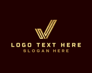 Letter V - Premium Metal Fabrication Checkmark logo design