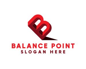 Red Balanced B logo design