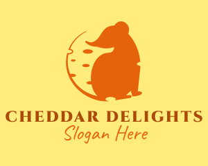 Cheddar - Cheese Mouse Silhouette logo design