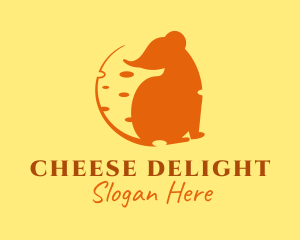 Cheese Mouse Silhouette logo design