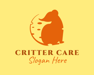 Critter - Cheese Mouse Silhouette logo design