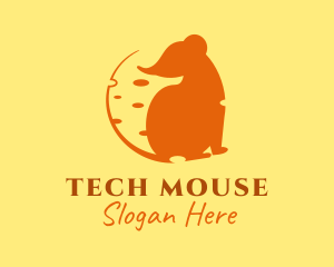 Mouse - Cheese Mouse Silhouette logo design