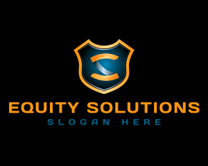 Equity - Tech Shield Crest logo design