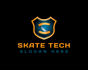 Tech Shield Crest logo design