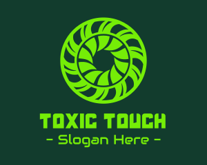 Toxic - Green Toxic Circle Reactor logo design