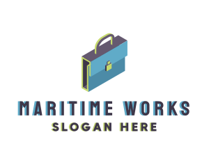 3D Modern Briefcase Bag logo design