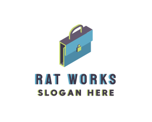 3D Modern Briefcase Bag logo design