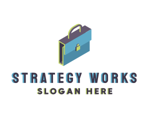 3D Modern Briefcase Bag logo design