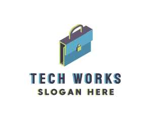 3D Modern Briefcase Bag logo design