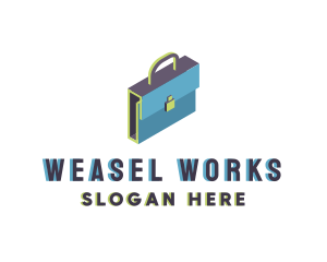 3D Modern Briefcase Bag logo design