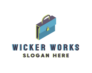 3D Modern Briefcase Bag logo design