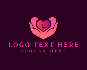 Caring - Love Heart Donation logo design