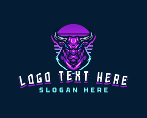 Bison - Gaming Bull Horns logo design